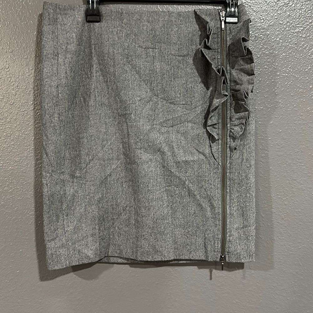 Banana Republic Wool Blend Ruffle Zip Up Skirt 8